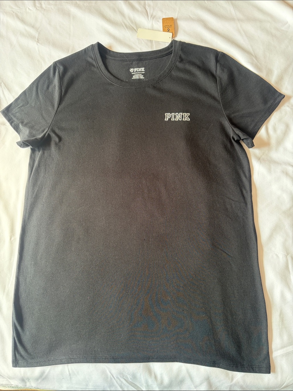 PINK Victoria's Secret Black Short Sleeve Logo Tee